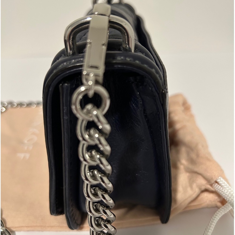 Rebecca Minkoff Mini Love‎ Quilted Leather Crossbody Bag Navy Blue - Picture 4 of 8